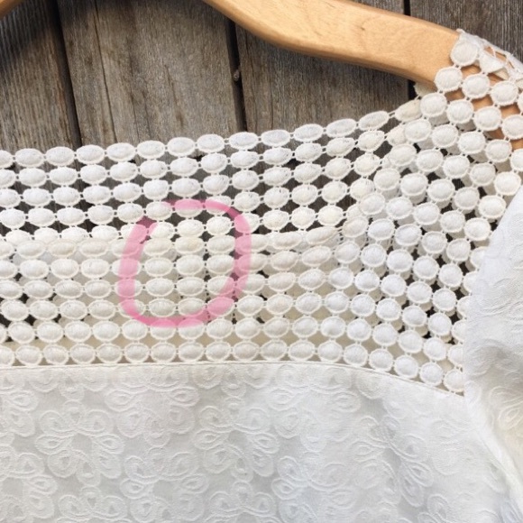 Lilly Pulitzer Embroidered Square Neck Floral Print Blouse Ivory 6 - Picture 11 of 13